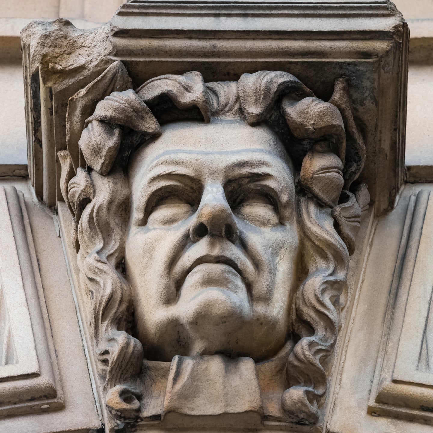 Stone Carved Face - Study 6